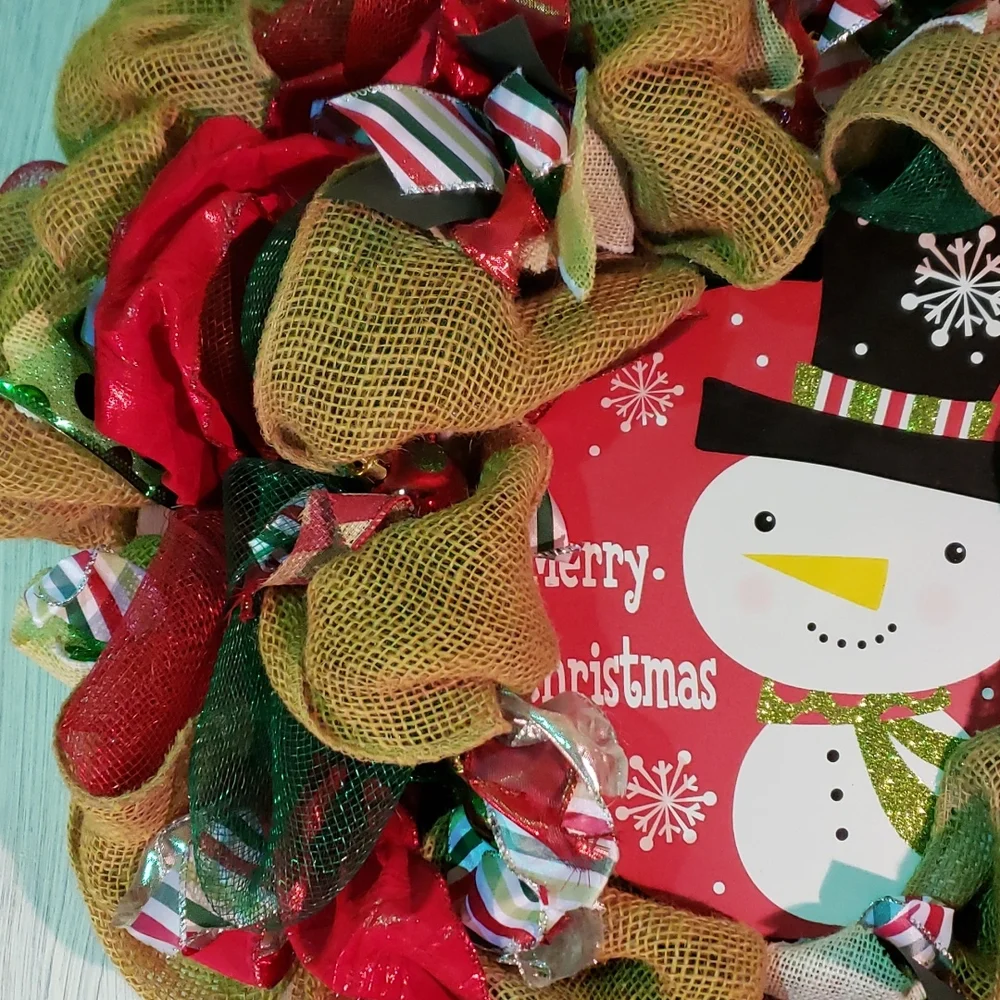 Snowman Christmas Wreath